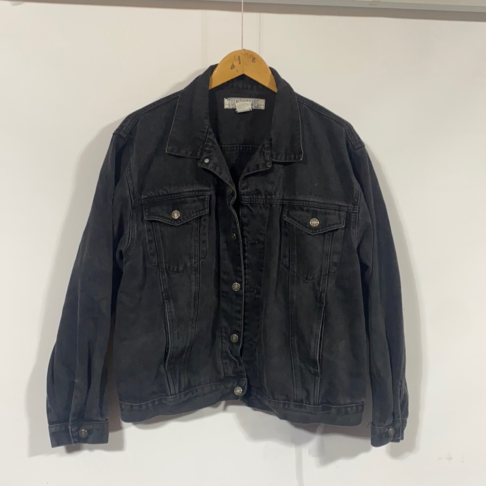 Vintage 90s todays news denim jacket